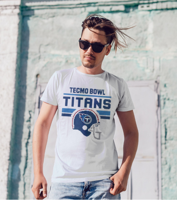 Tecmo Bowl Titans Retro Tennessee Titans Helmet T-Shirt