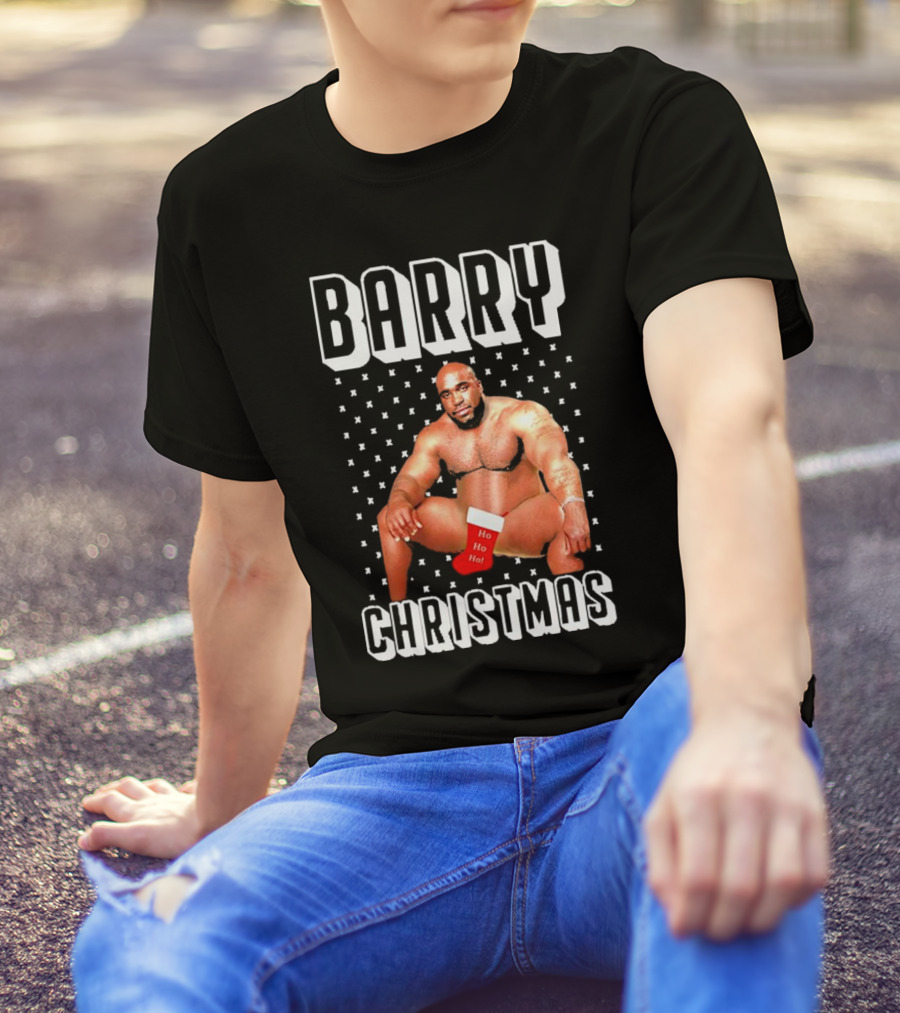 Barry Christmas Ho Ho Ho Stocking Holiday T-Shirt