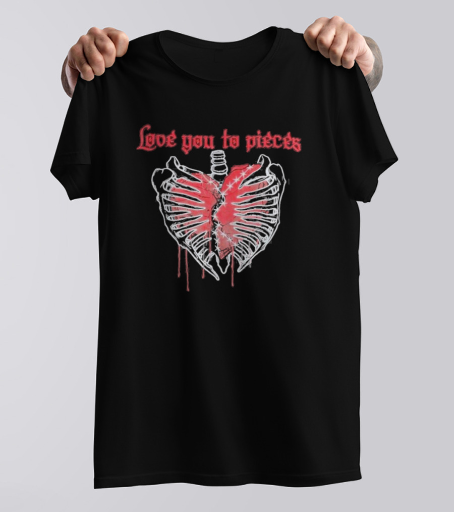 Love You To Pieces Rib Cage Heart T-Shirt
