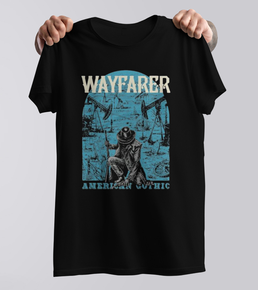 WAYFARER Oil Rig Cowboy American Gothic T-Shirt