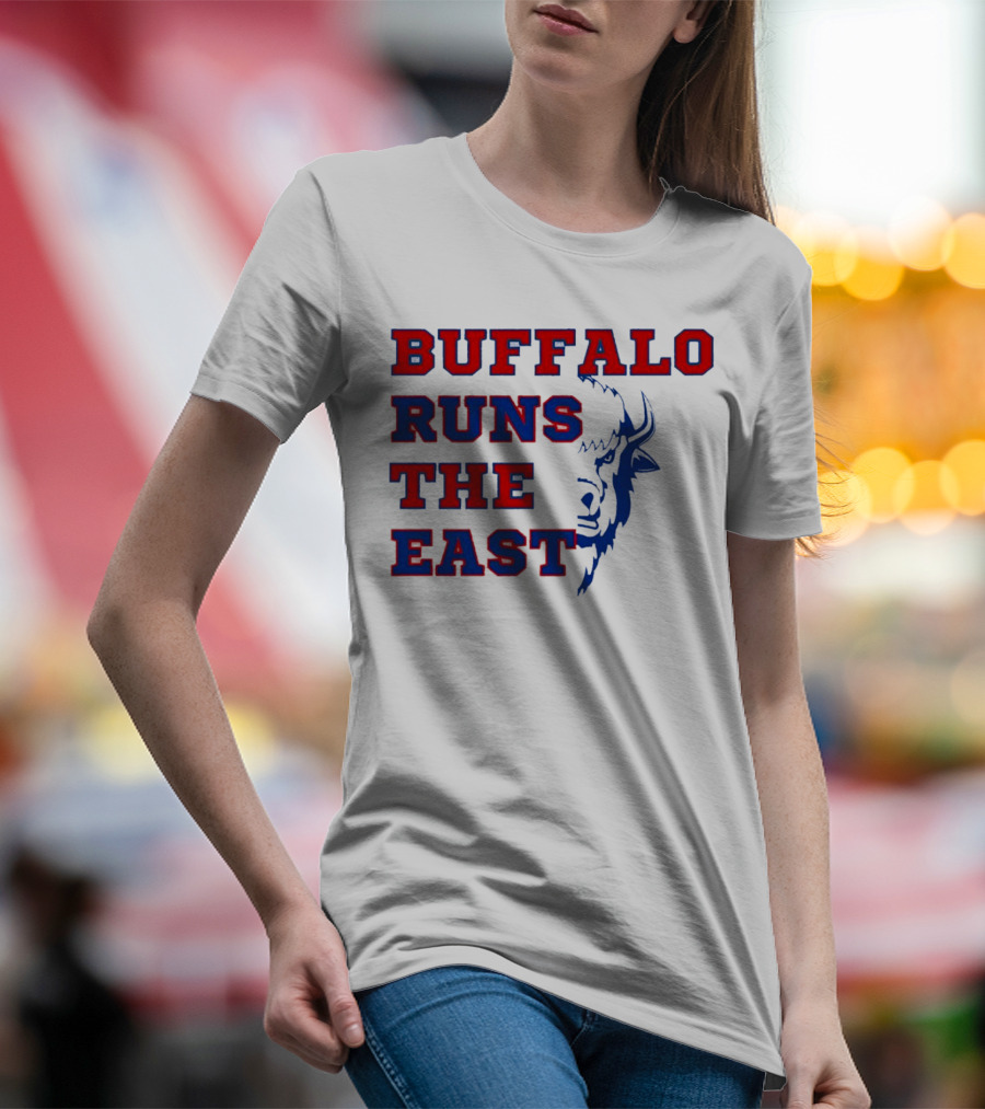 Buffalo Runs The East Bold Text With Buffalo T-Shirt