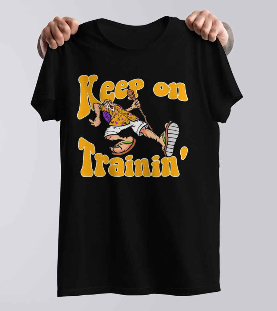 Master Roshi Keep On Trainin' Retro Style Sandals Hawaiian Shirt Cane T-Shirt
