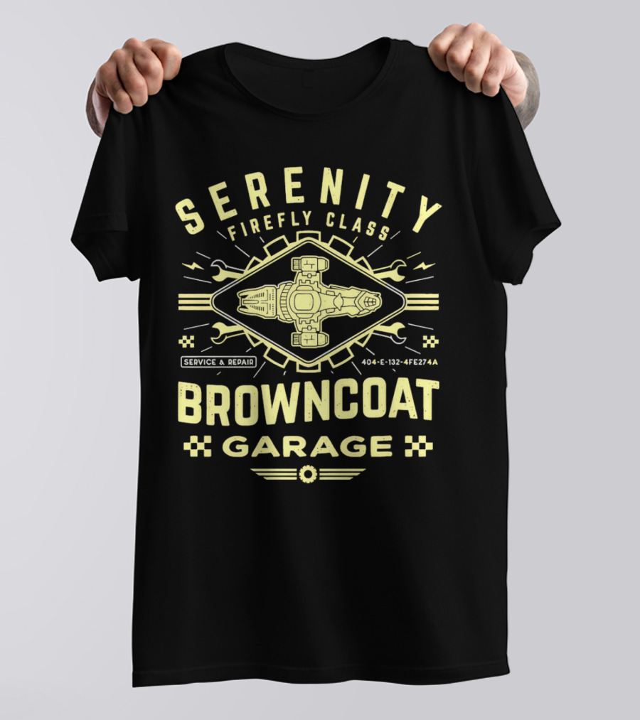 Serenity Firefly Class Browncoat Garage Service And Repair T-Shirt