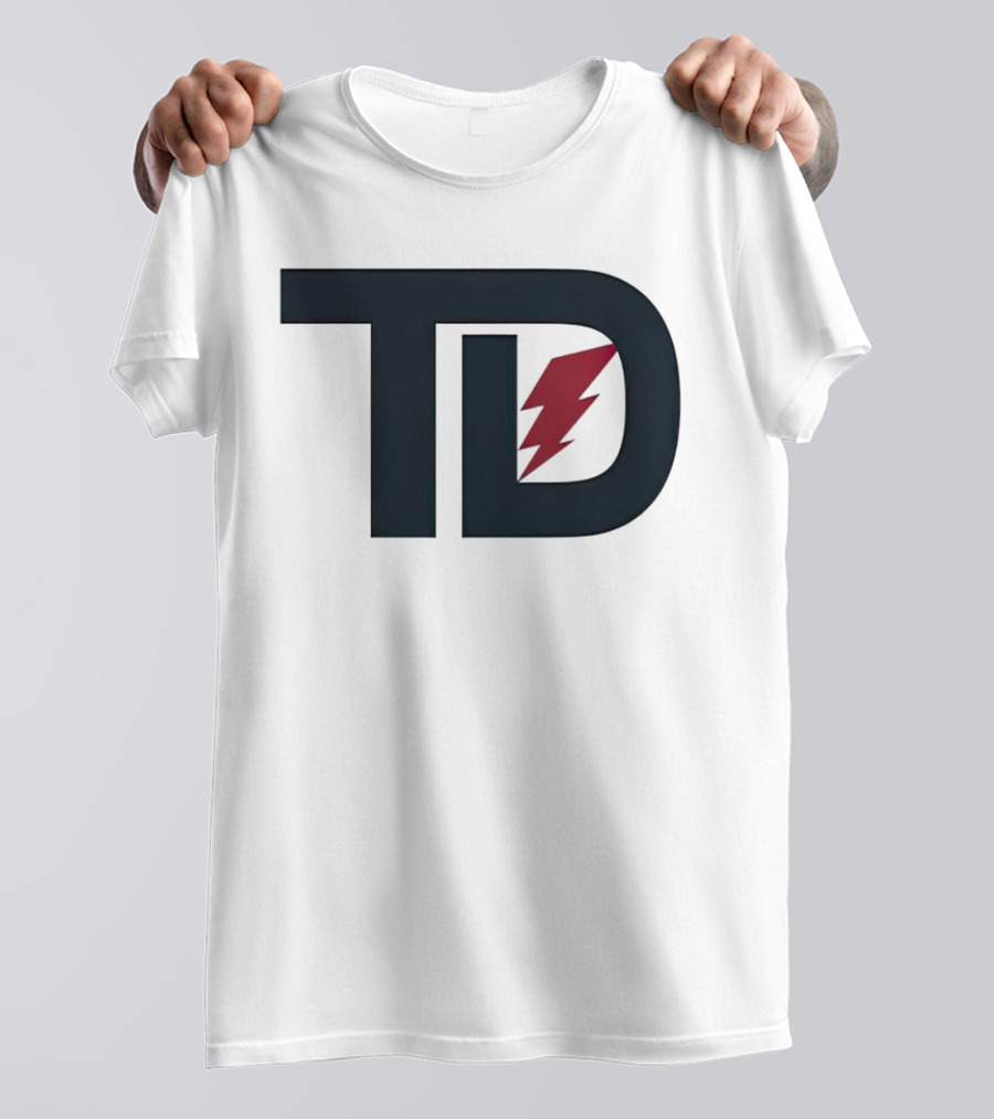 TD Logo With Red Lightning Bolt Tank Dell Houston Texans Football T-Shirt