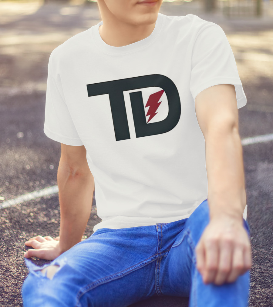 TD Logo With Red Lightning Bolt Tank Dell Houston Texans Football T-Shirt