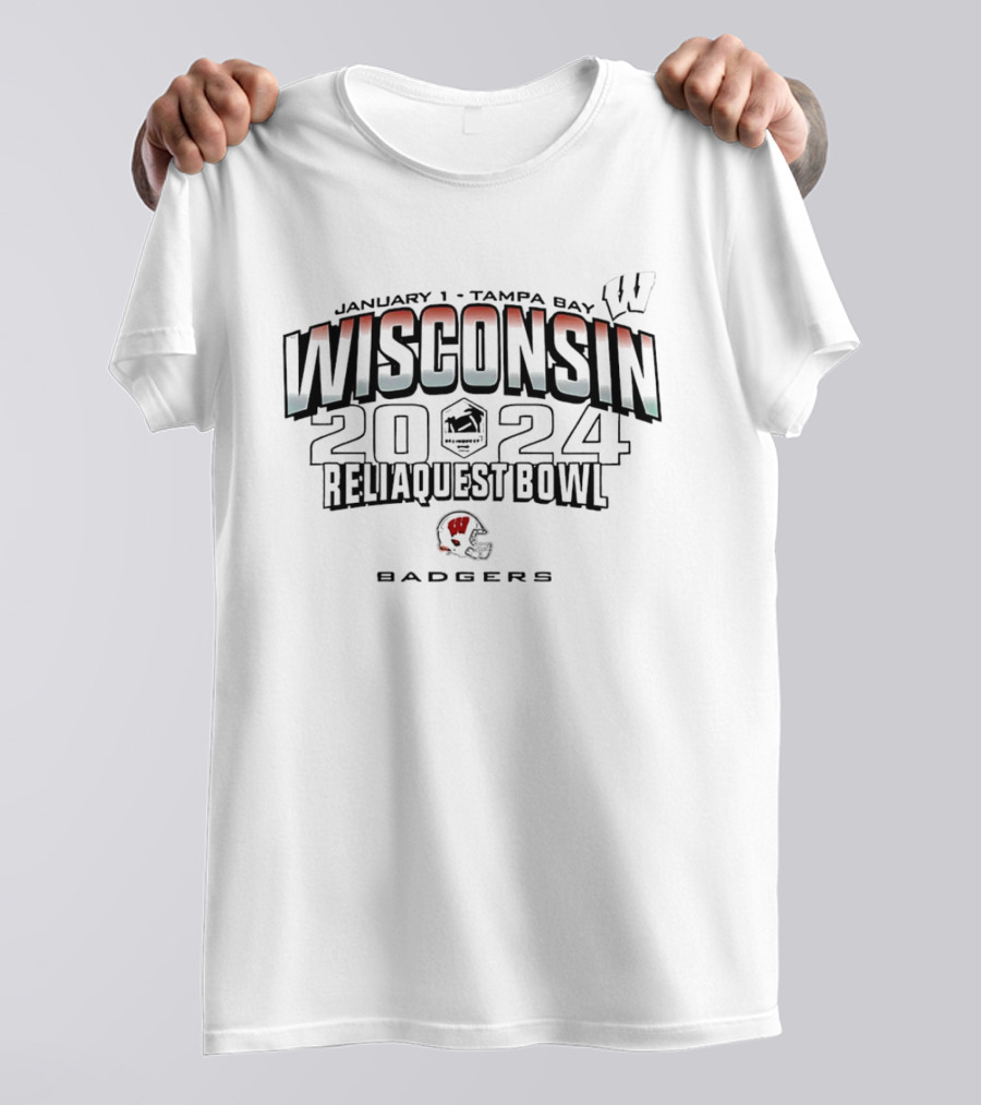 January 1 Tampa Bay Wisconsin 2024 Reliaquest Bowl Badgers T-Shirt