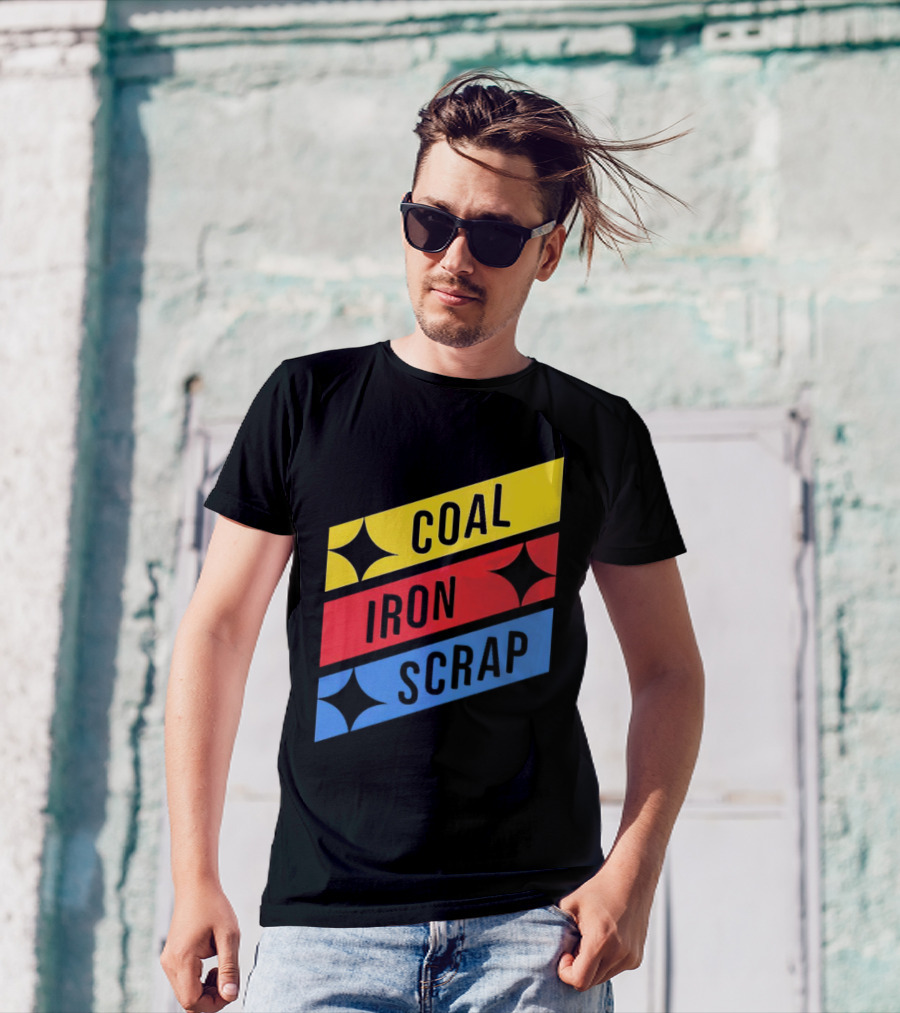 Coal Iron Scrap Pittsburgh Steelers Logo Elements T-Shirt