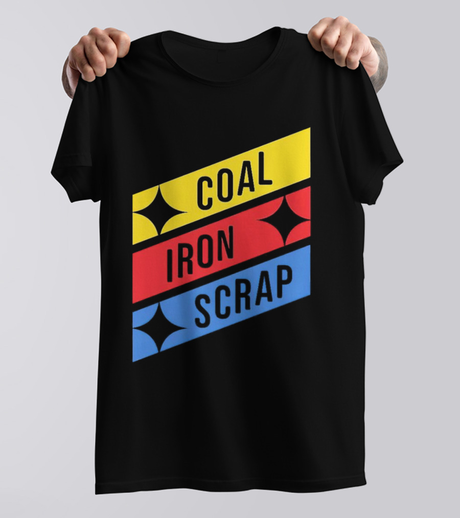 Coal Iron Scrap Pittsburgh Steelers Logo Elements T-Shirt