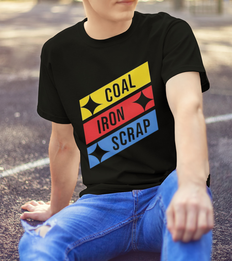 Coal Iron Scrap Pittsburgh Steelers Logo Elements T-Shirt