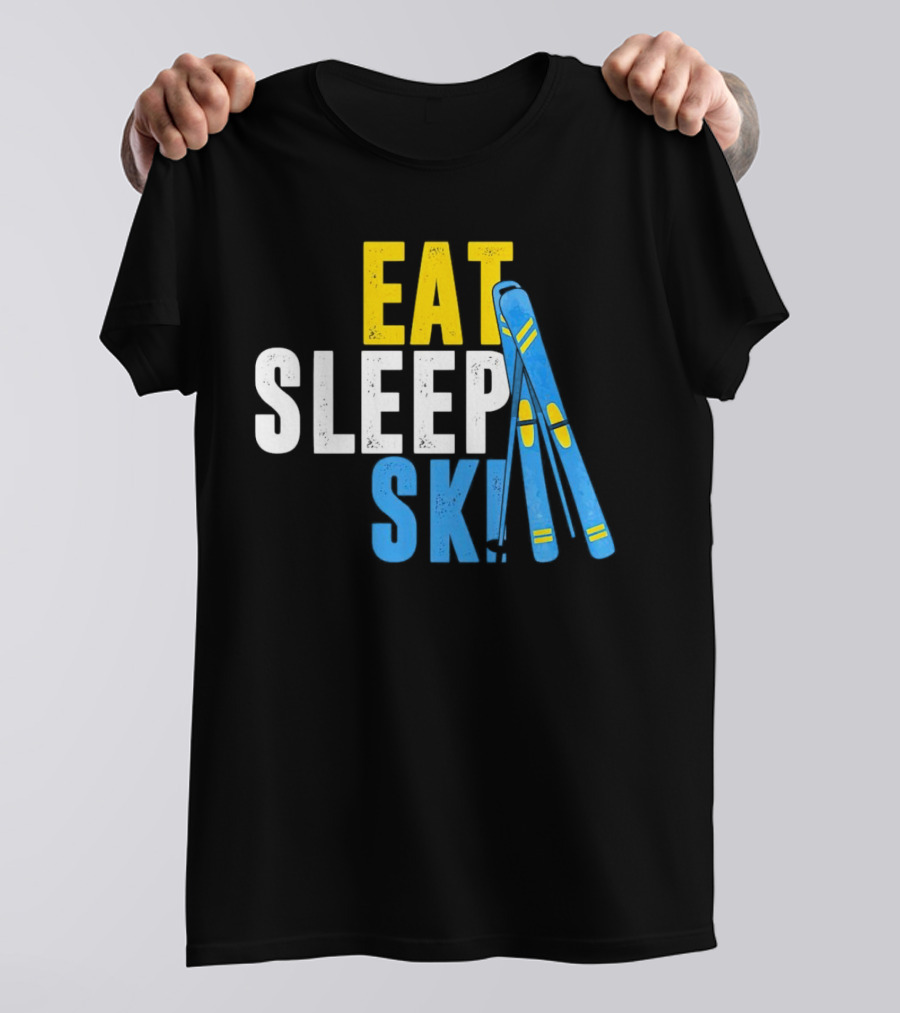Eat Sleep Ski Skiing Ski Poles T-Shirt