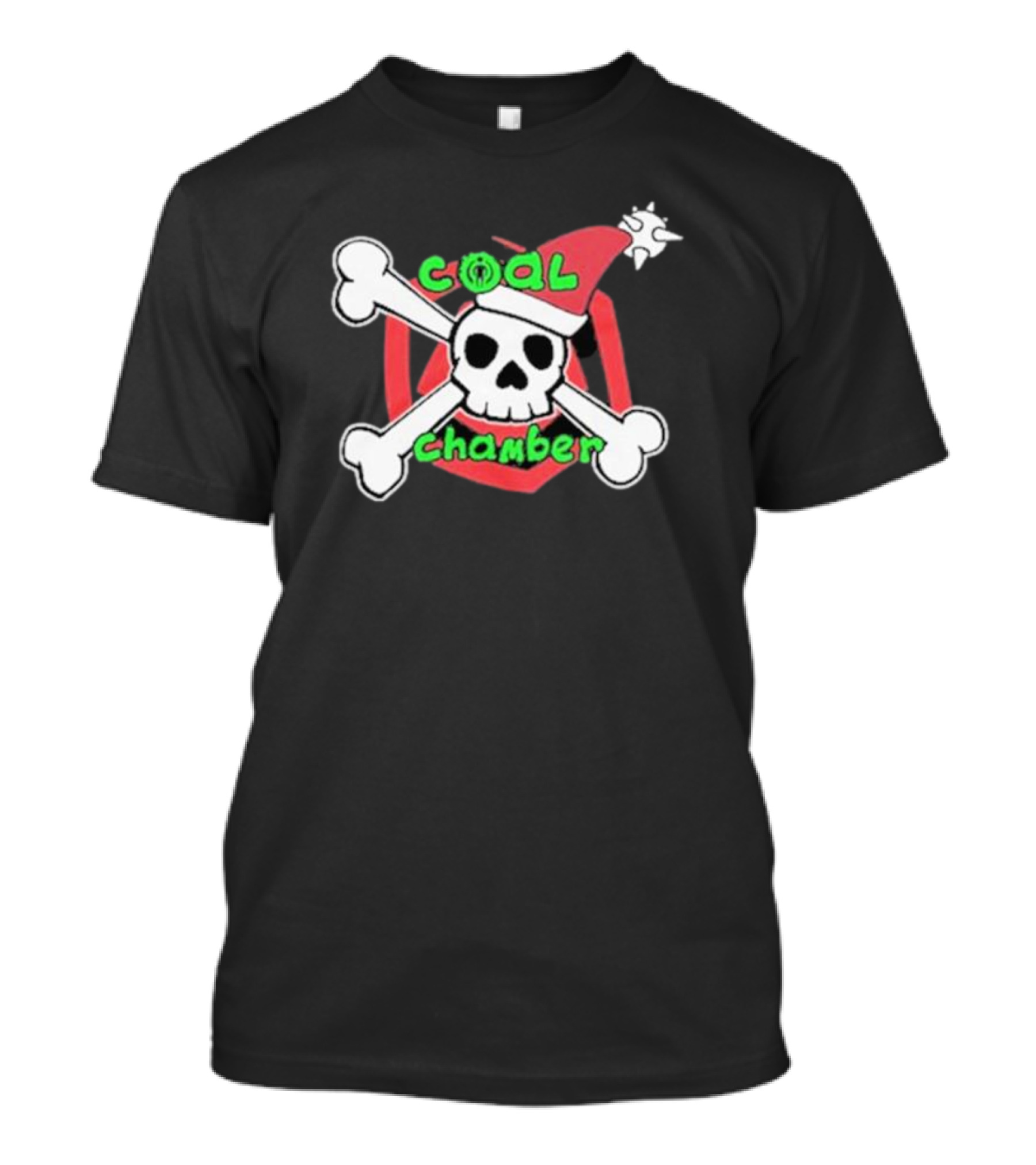 Coal Chamber Festive Skull With Santa Hat And Crossbones T-Shirt