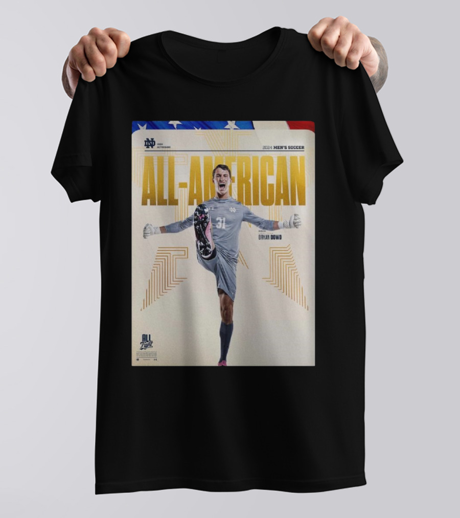 Notre Dame Men's Soccer GK Bryan Dowd 2024 All-American T-Shirt