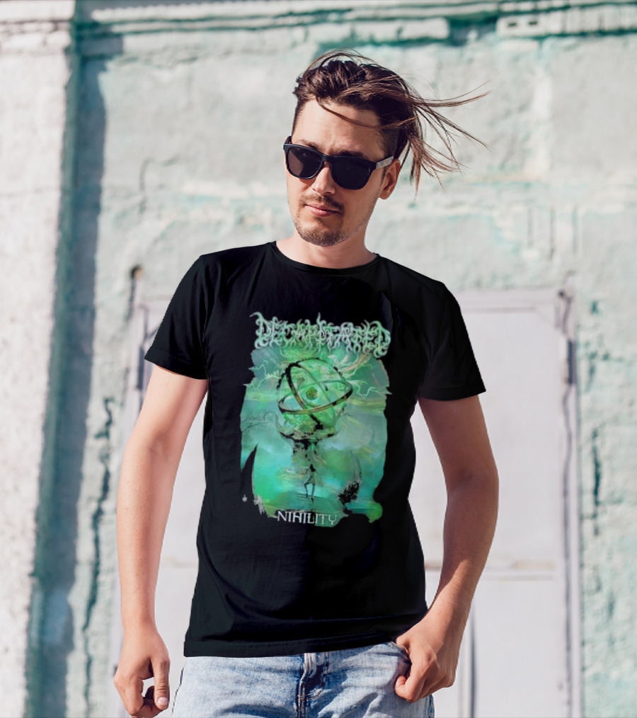 Decapitated Nihility Atomic Symbol Surreal Green Landscape T-Shirt