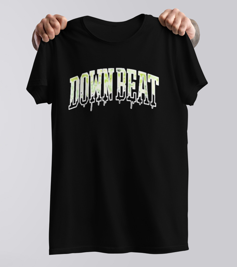 Downbeat Camo Varsity Drip Text T-Shirt