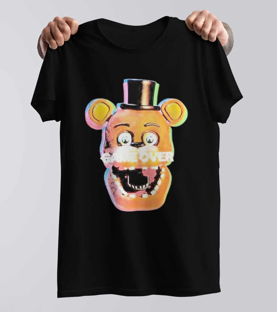 Five Nights At Freddy’s Game Over Text Freddy Head With Hat T-Shirt