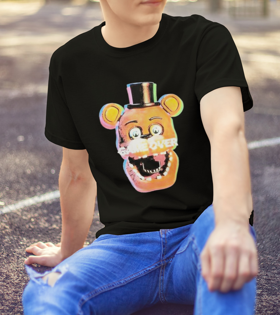 Five Nights At Freddy’s Game Over Text Freddy Head With Hat T-Shirt