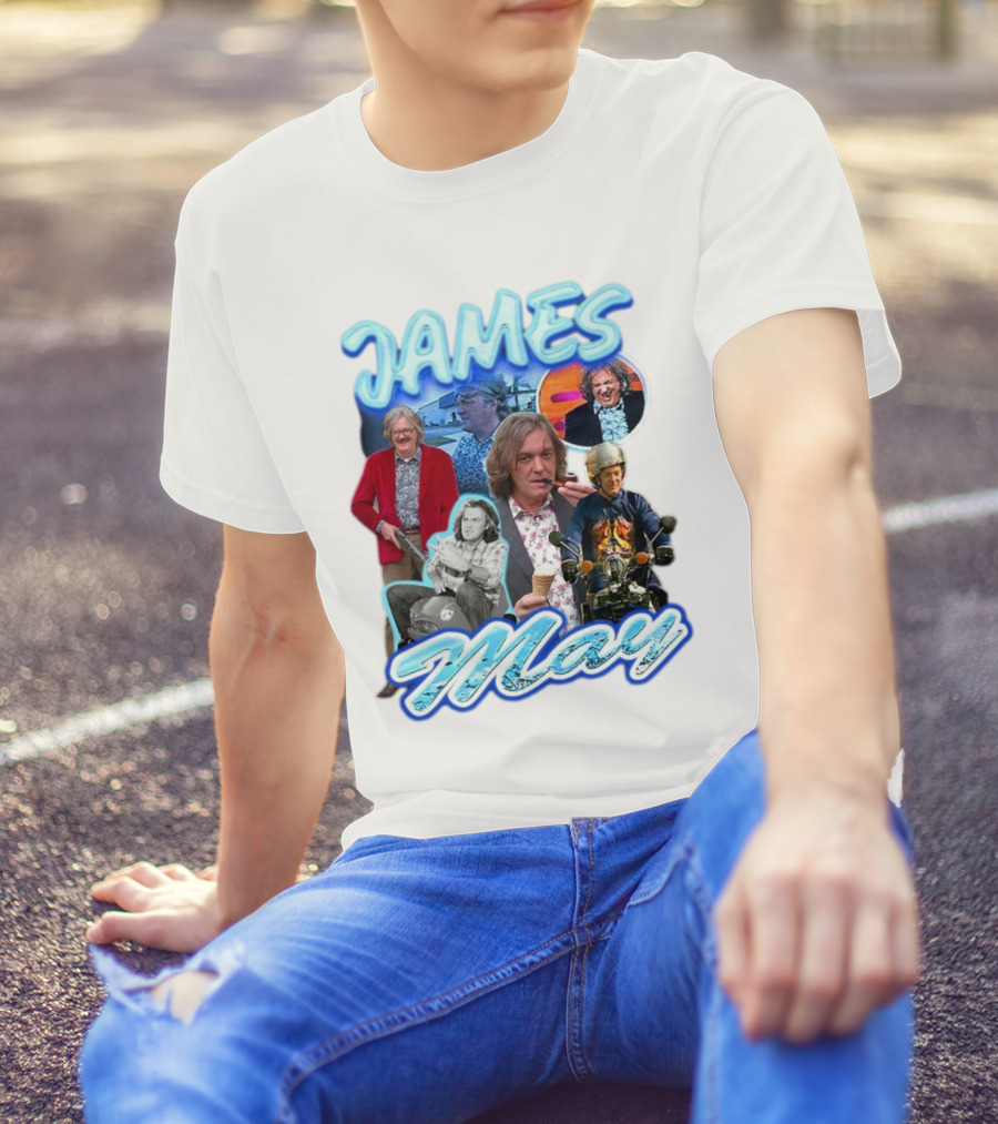 James May Vintage Ice Cream Motorbike Collage T-Shirt