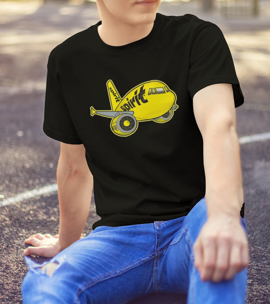 Spirit Airlines Airbus Cartoon Airplane T-Shirt