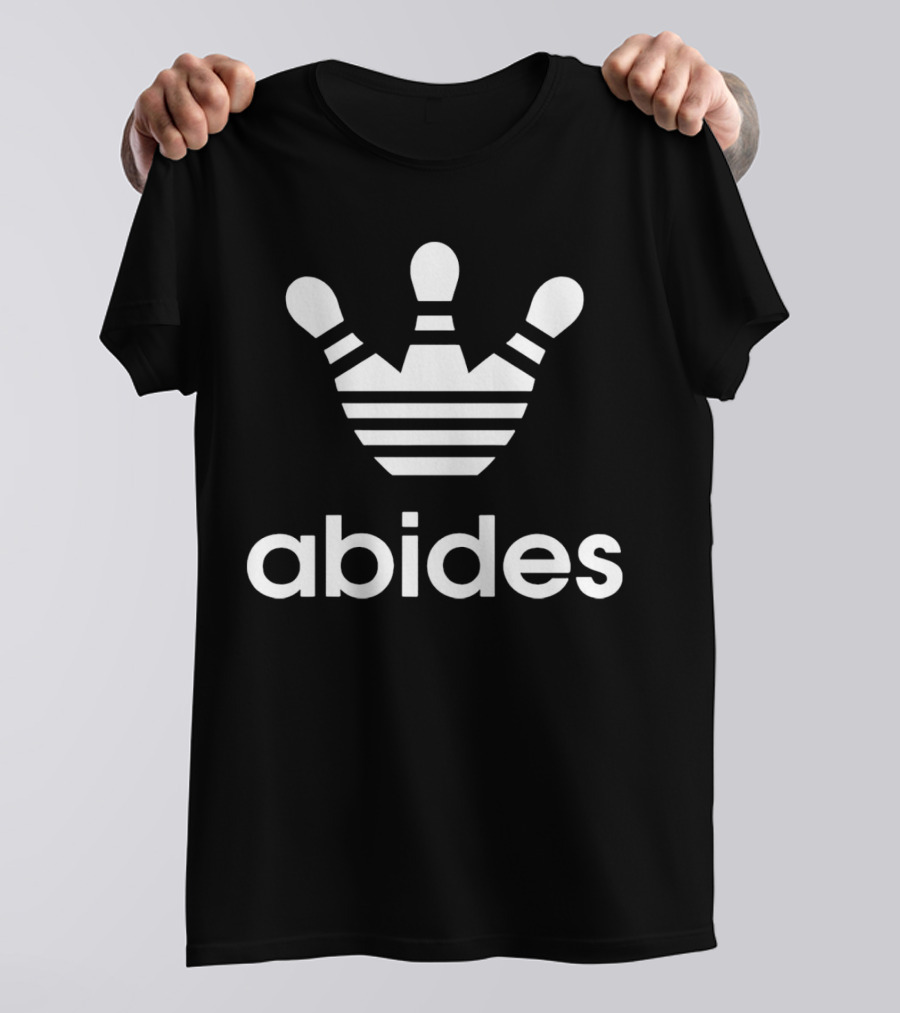 Abides Lebowski Bowling Crown Pins T-Shirt