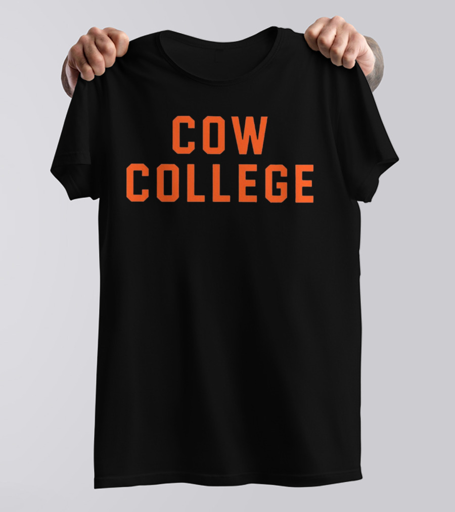 Cow College Bold Orange Text T-Shirt