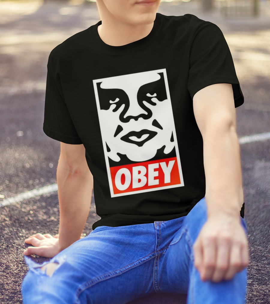 Obey Andre The Giant Face Sticker Iconic T-Shirt