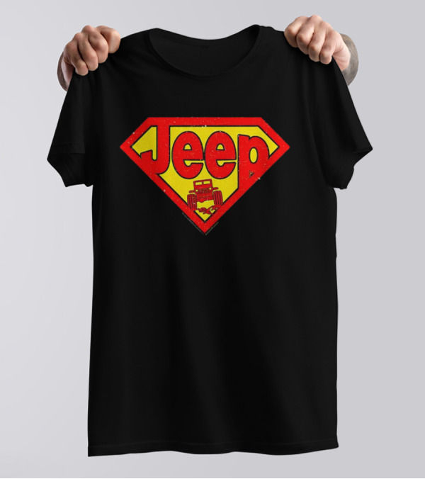 Jeep Super Red Yellow Emblem Superman Style 4x4 Off-Road T-Shirt