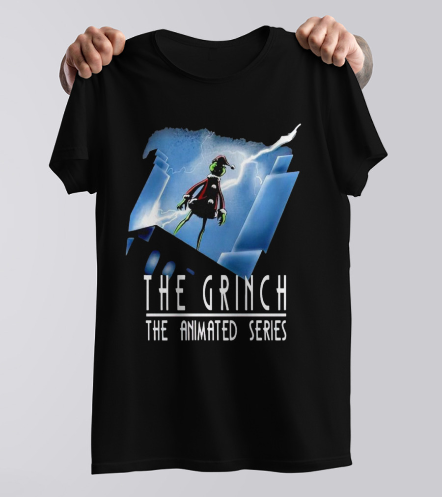 The Grinch Striking Pose Under Lightning In The Animated Series T-Shirt