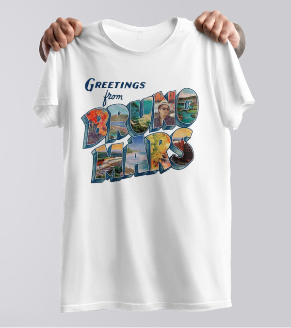 Greetings From Bruno Mars Island Escape Postcard T-Shirt