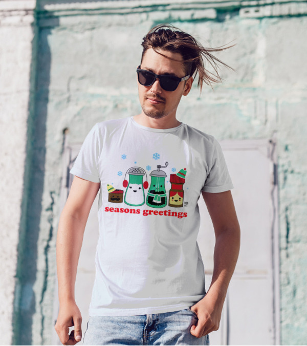 Seasons Greetings Christmas Cute Winter Spice Character T-Shirt