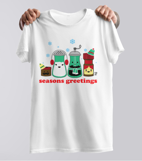 Seasons Greetings Christmas Cute Winter Spice Character T-Shirt