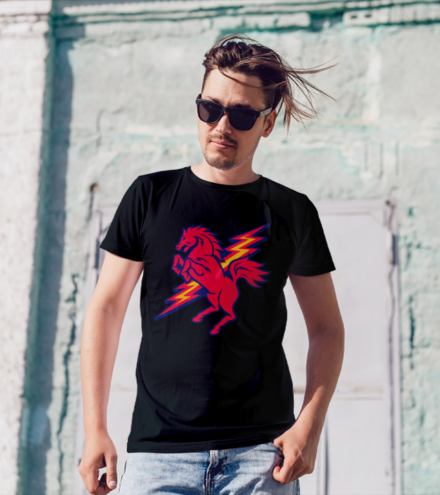St. John's Red Storm Thunder Horse Lightning Bolt T-Shirt