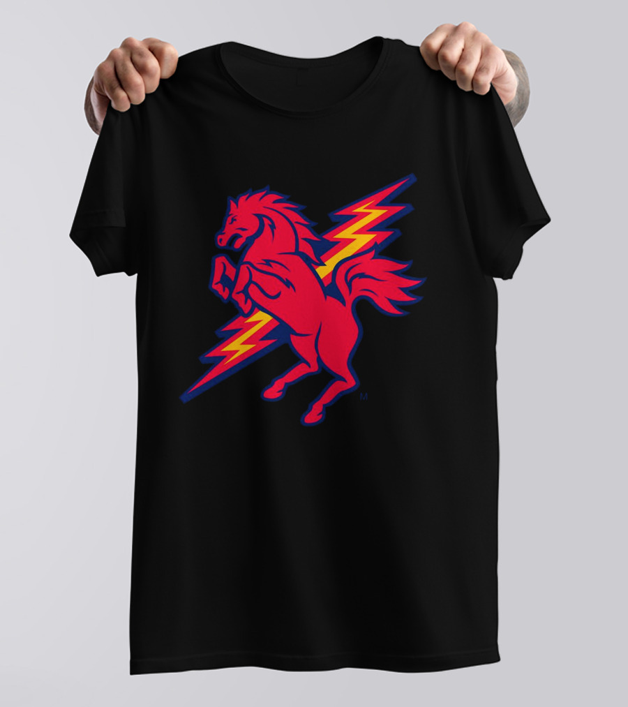 St. John's Red Storm Thunder Horse Lightning Bolt T-Shirt