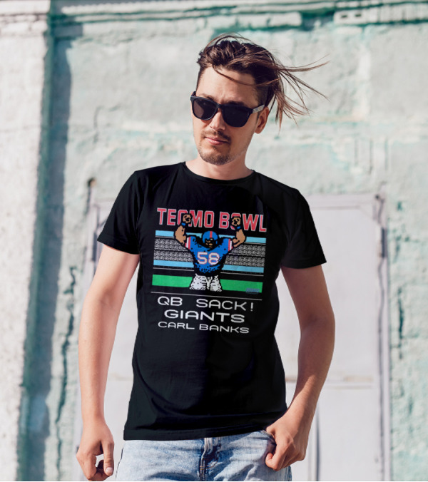 Tecmo Bowl QB Sack Giants Carl Banks 58 T-Shirt