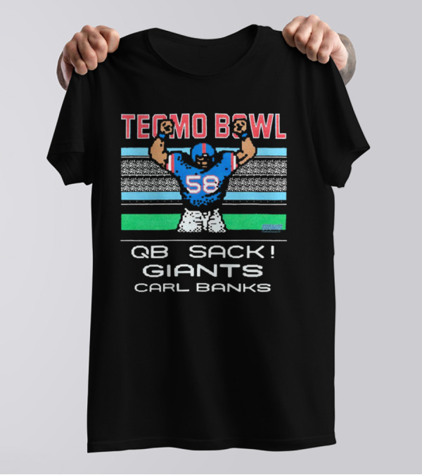 Tecmo Bowl QB Sack Giants Carl Banks 58 T-Shirt