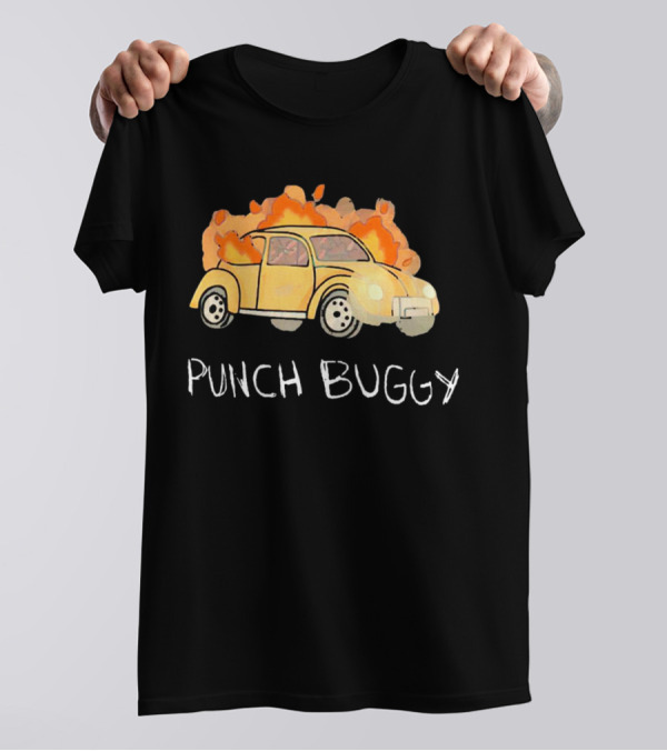 Punch Buggy Car On Fire Iconic Flames Image T-Shirt