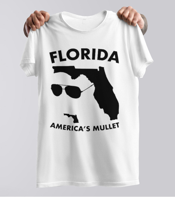 Florida America's Mullet Sunglasses State Outline T-Shirt