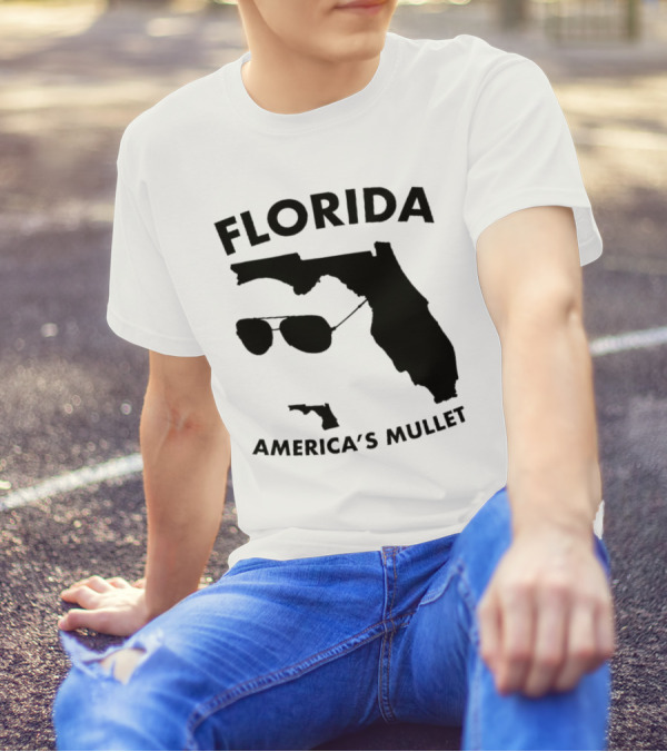 Florida America's Mullet Sunglasses State Outline T-Shirt