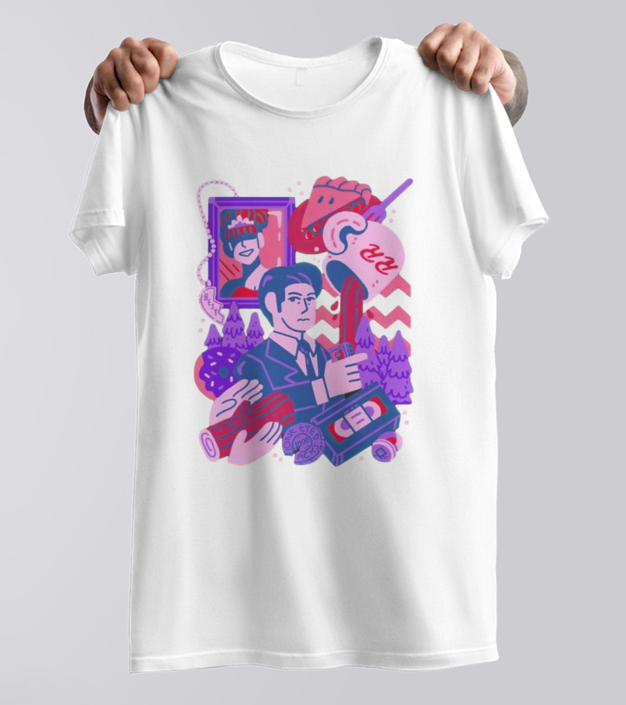 Meanwhile Twin Peaks Mystery Icons And Coffee Pie Logs T-Shirt