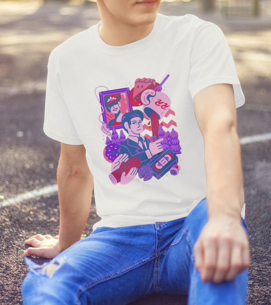 Meanwhile Twin Peaks Mystery Icons And Coffee Pie Logs T-Shirt