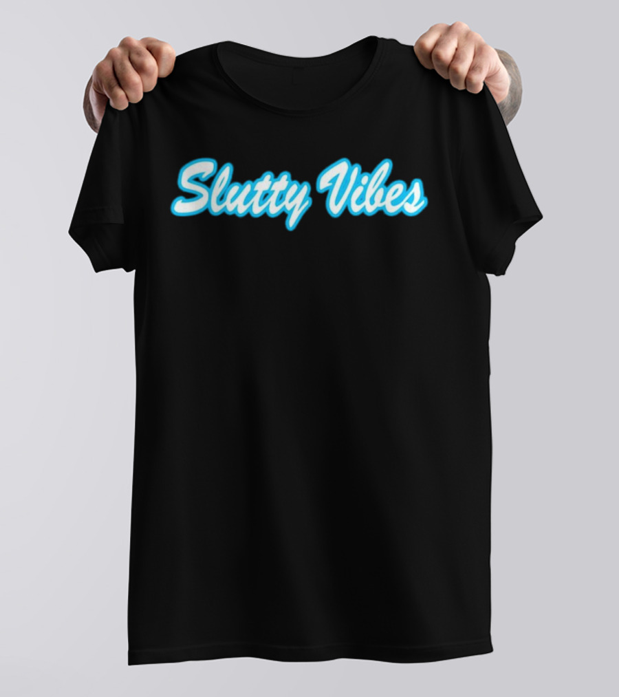 Slutty Vibes Neon Text T-Shirt