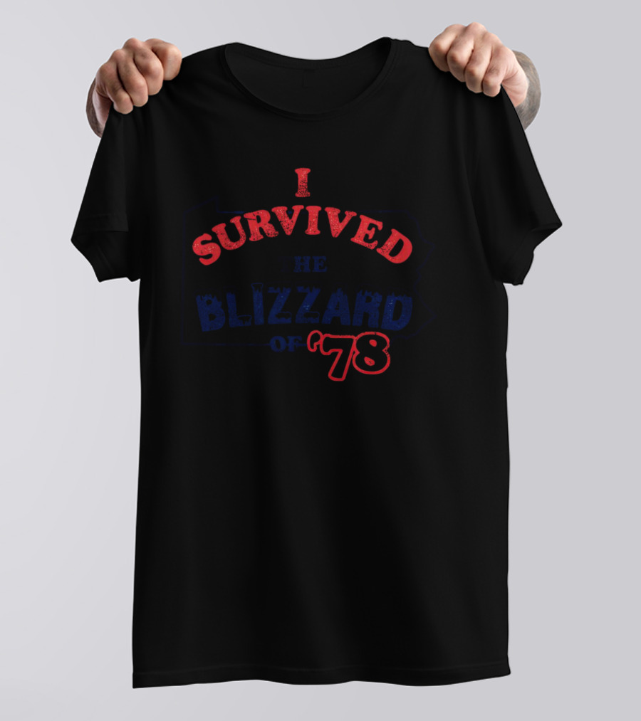 I Survived The Blizzard Of ’78 Pennsylvania Map Outline T-Shirt