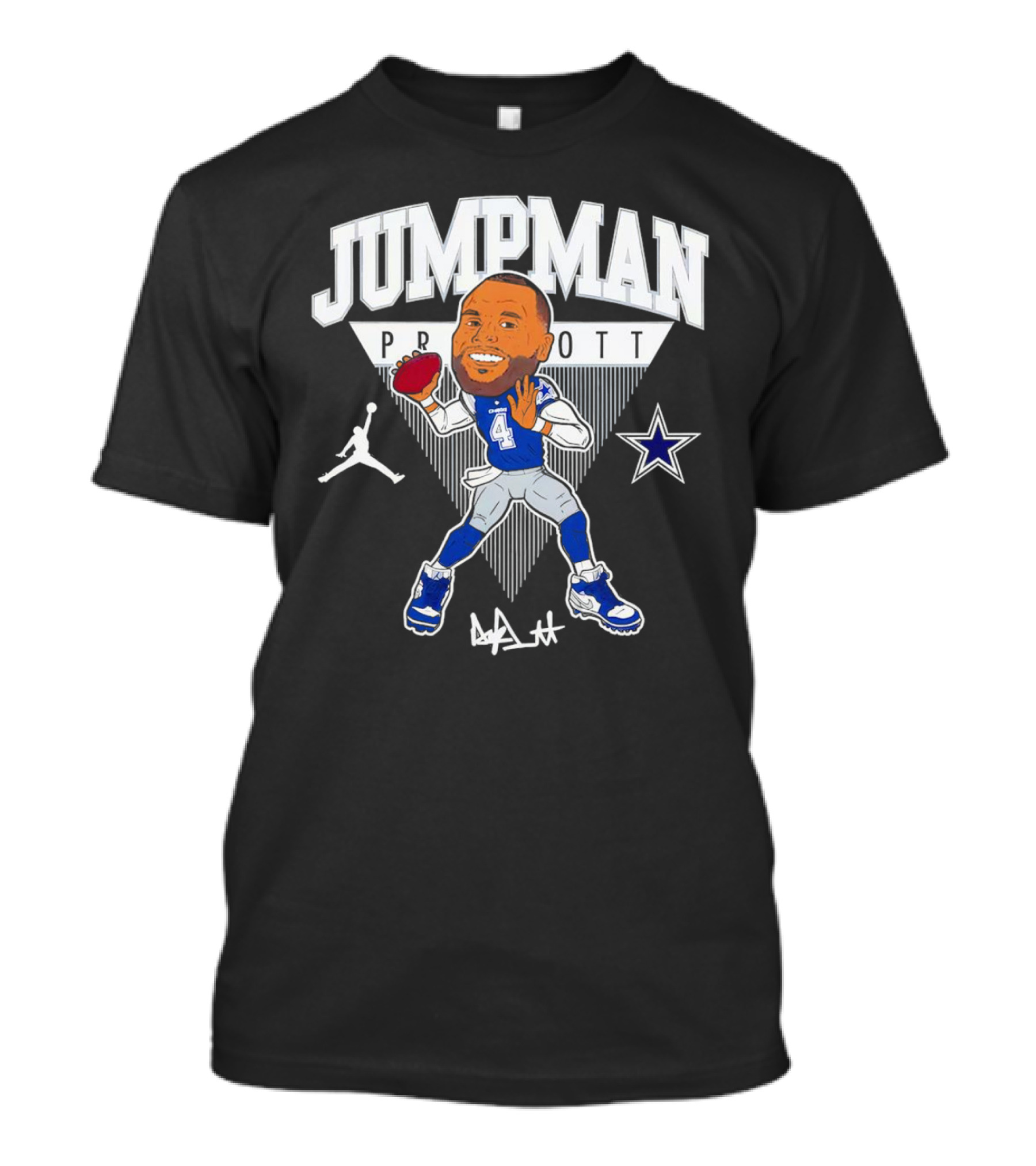 Jumpman Prescott Dak Prescott Dallas Cowboys 4 Signature Football Star T-Shirt