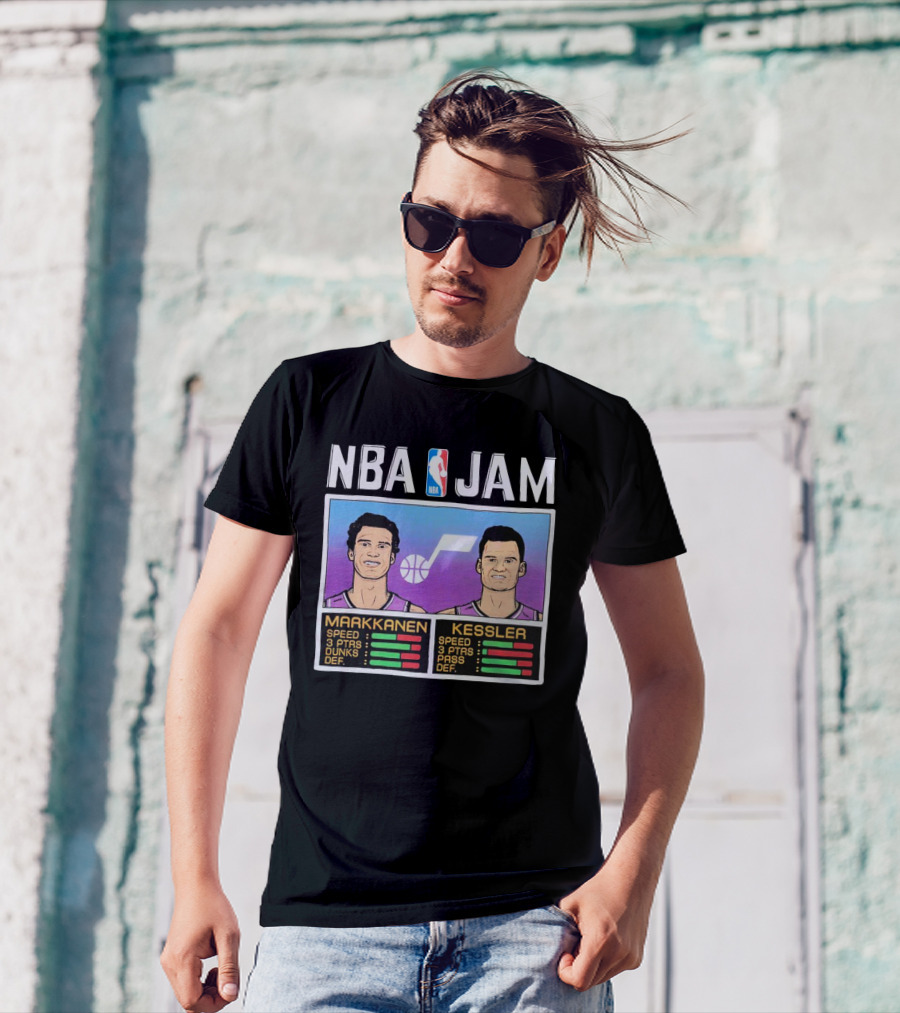 NBA Jam Jazz Markkanen Kessler Player Stats T-Shirt