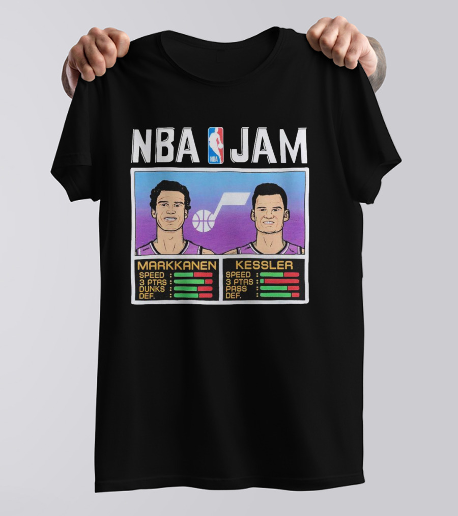NBA Jam Jazz Markkanen Kessler Player Stats T-Shirt