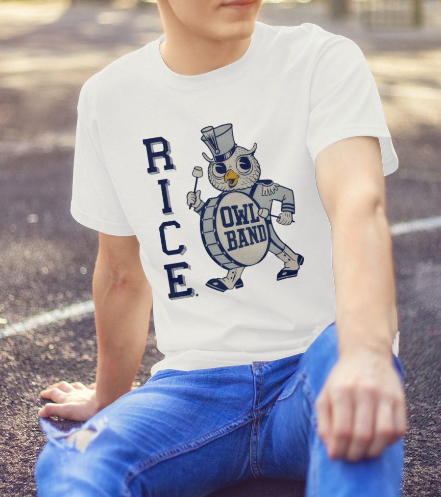 Rice Owl Band Drum Major Vintage T-Shirt
