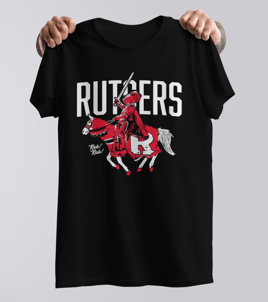 Rutgers Scarlet Knights Mascot Rah Rah Sword Horse T-Shirt