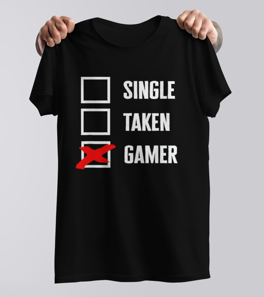 Single Taken Gamer Checkbox With Red X T-Shirt