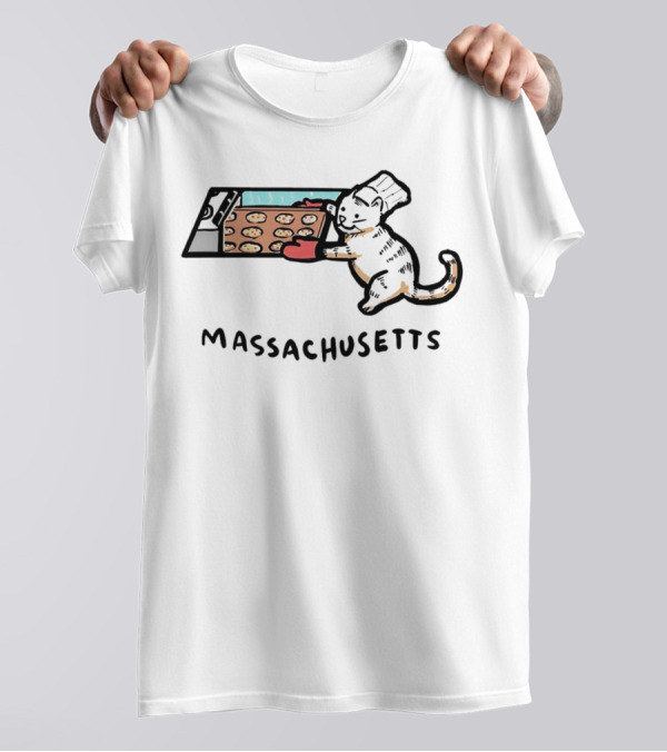 Massachusetts Baking Cat Meowsachusetts Cookies T-Shirt