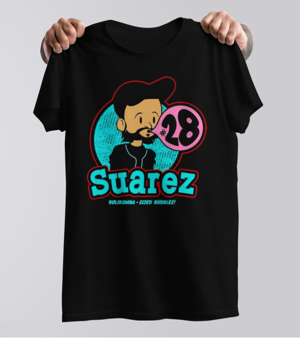 Suarez #28 Bolibomba Sized Bubbles Cartoon Cincinnati Reds Bubblegum T-Shirt