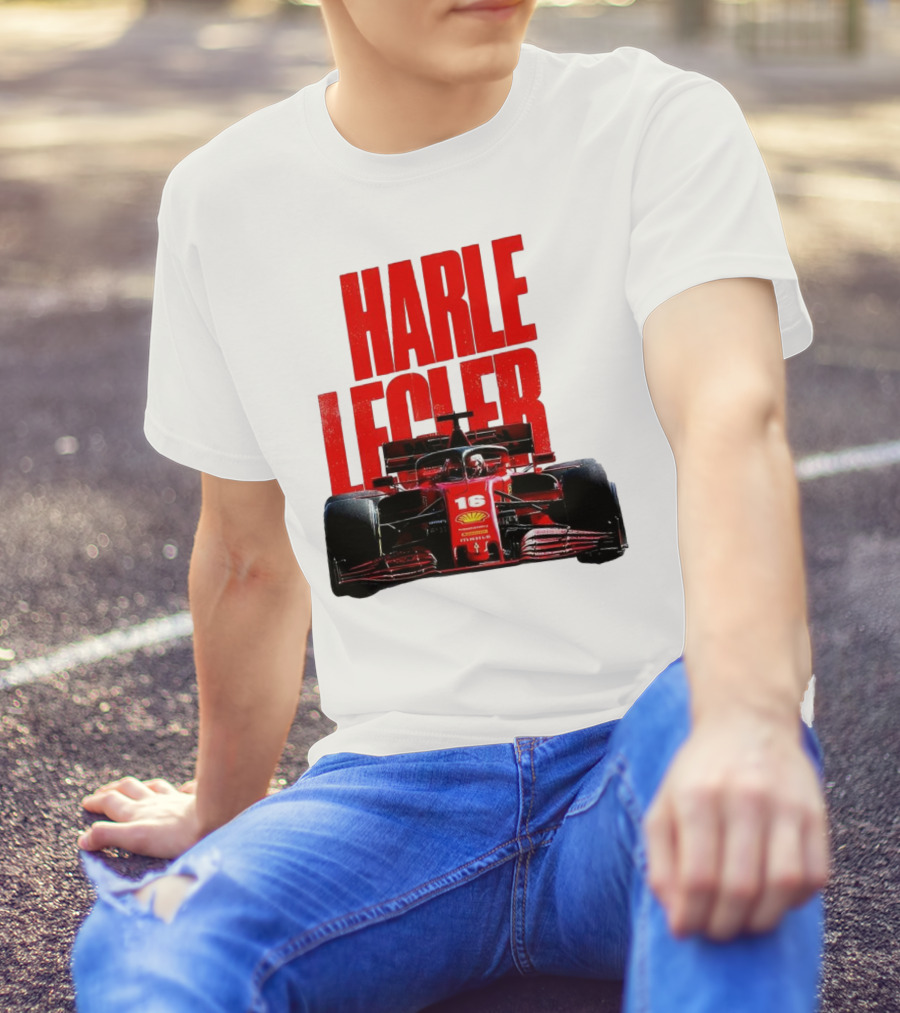 Groovy Ferrari Charles Leclerc Formula 1 Car 16 Racing Legend T-Shirt